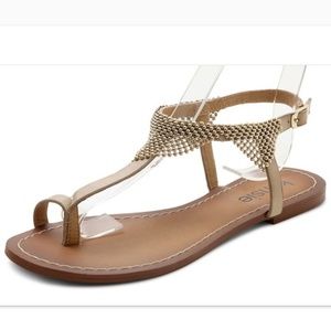 Kensie Tan Beaded Sandals